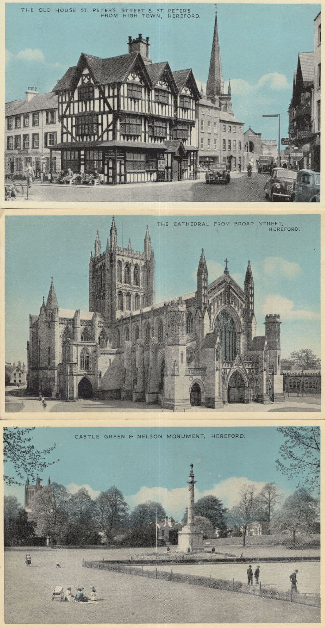 Hereford Castle Green Nelson Statue 3x Blue Dennis Postcard s