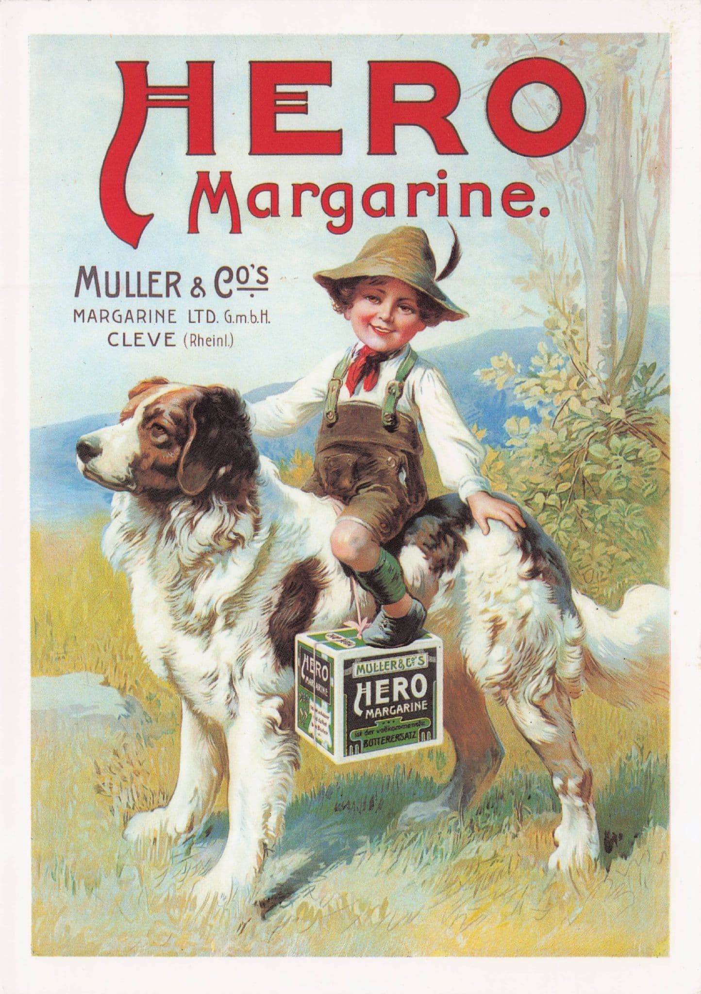 Hero Margarine Muller & Co Advertising Poster Postcard