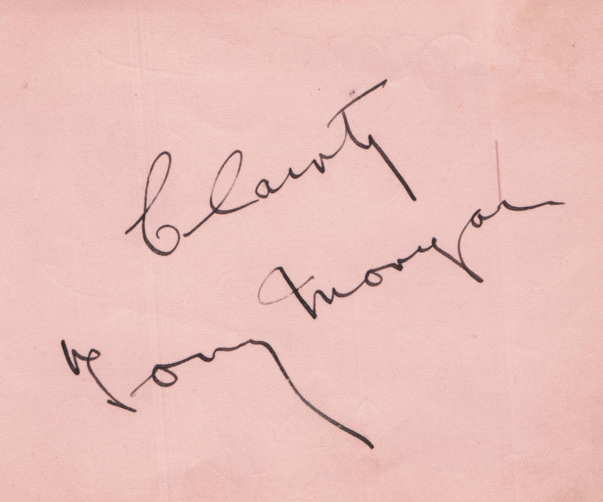 Herschel Henlere Canadian Old Pianist Tony Morgan Hand Signed Autograph Page