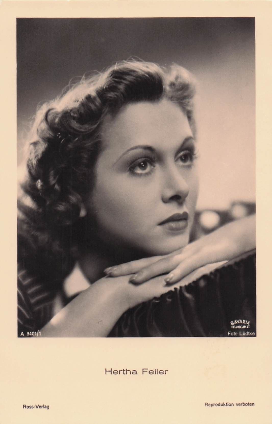 Hertha Feiler Jewish Austrian Film Actress Old Real Photo Postcard
