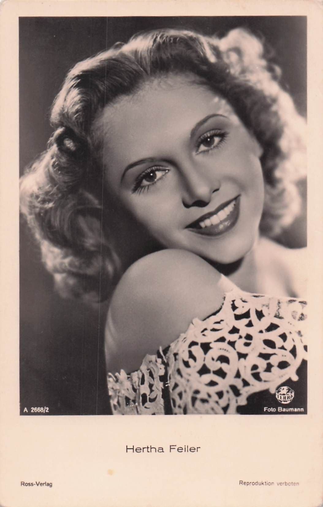 Hertha Feiler Jewish Austrian Film Actress Star Old RPC Postcard