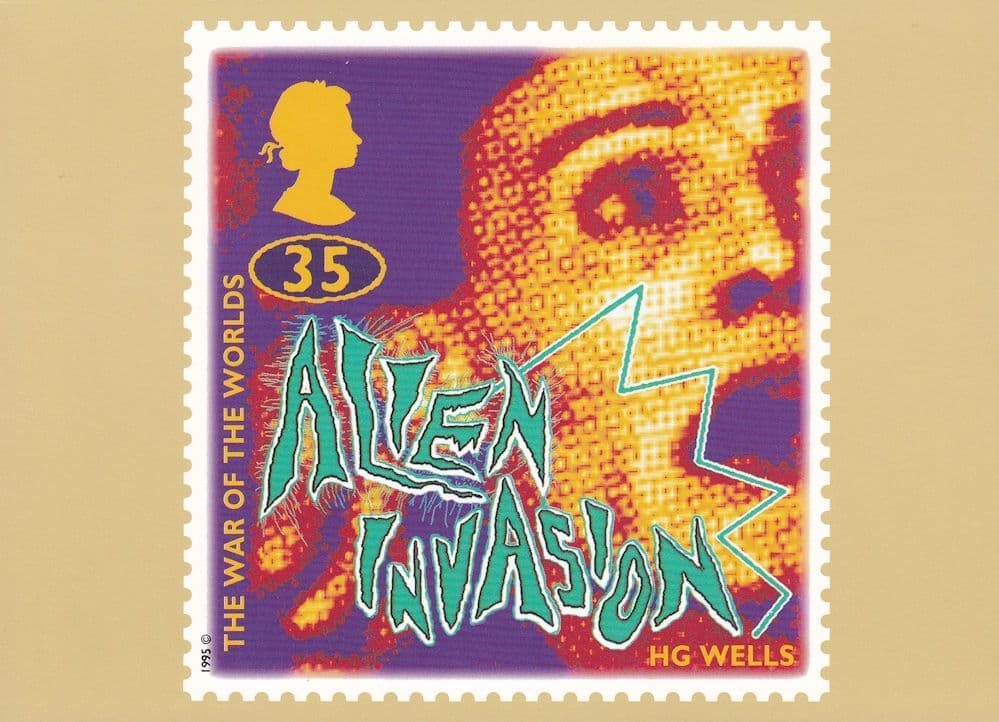 HG Wells War Of The Worlds Book Ltd Postcard
