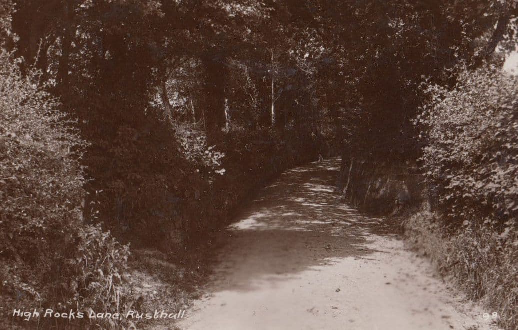 High Rocks Lane at Dusk Spooky Scary Rusthall Kent Real Photo Postcard