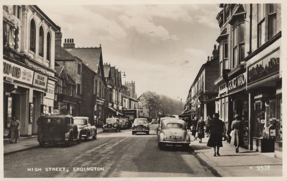 High Street Erdington Palace Ballroom Warks RPC Postcard