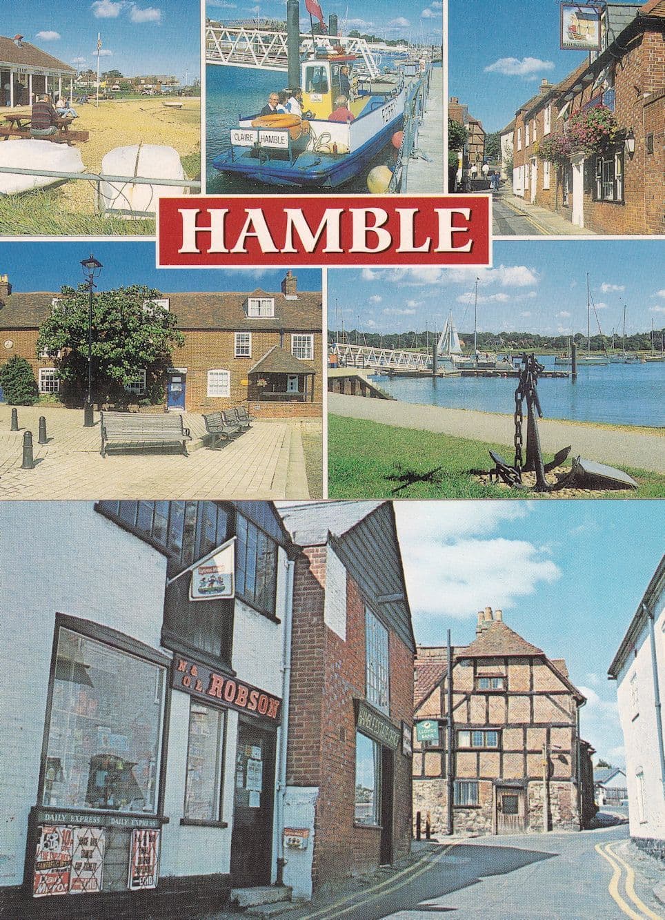 High Street Hamble 1980s Robson Newsagents 2x Hampshire Postcard s