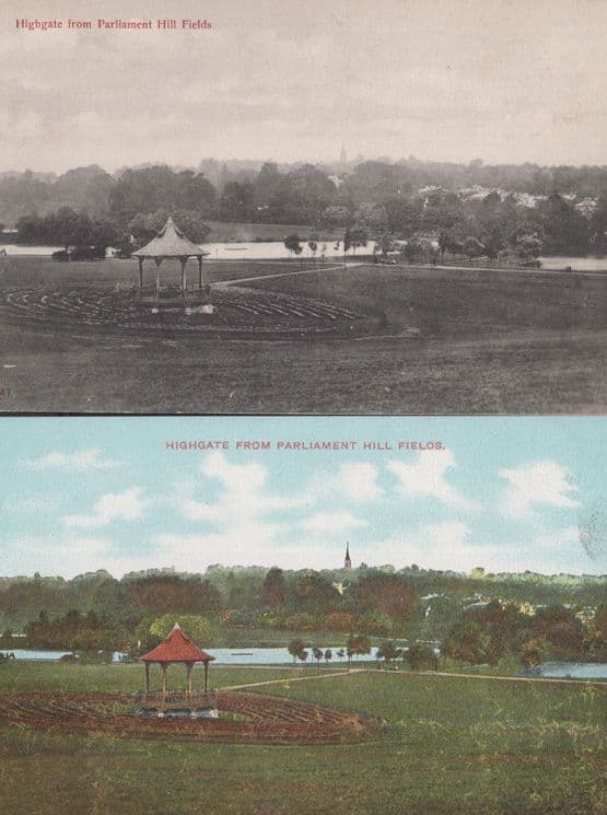 Highgate From Parliament Hill Fields 2x Old Postcard