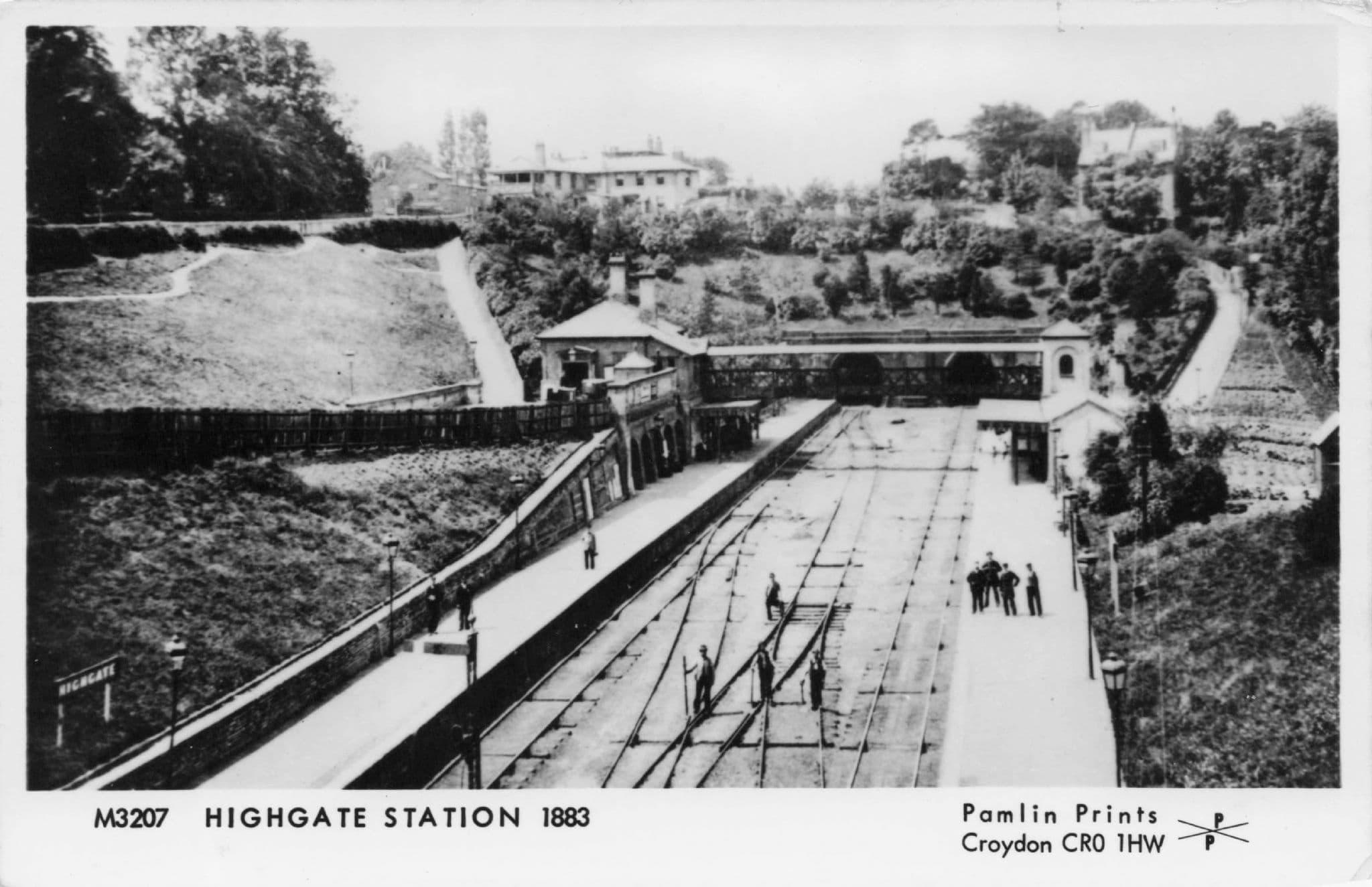 Highgate Victorian 1883 London Train Station Pamlin Prints Railway RPC Postcard