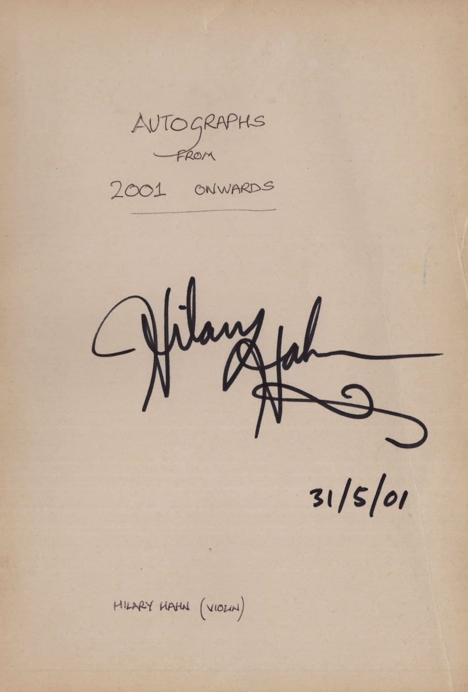 Hilary Hahn American Classical Violinist Hand Signed Autograph