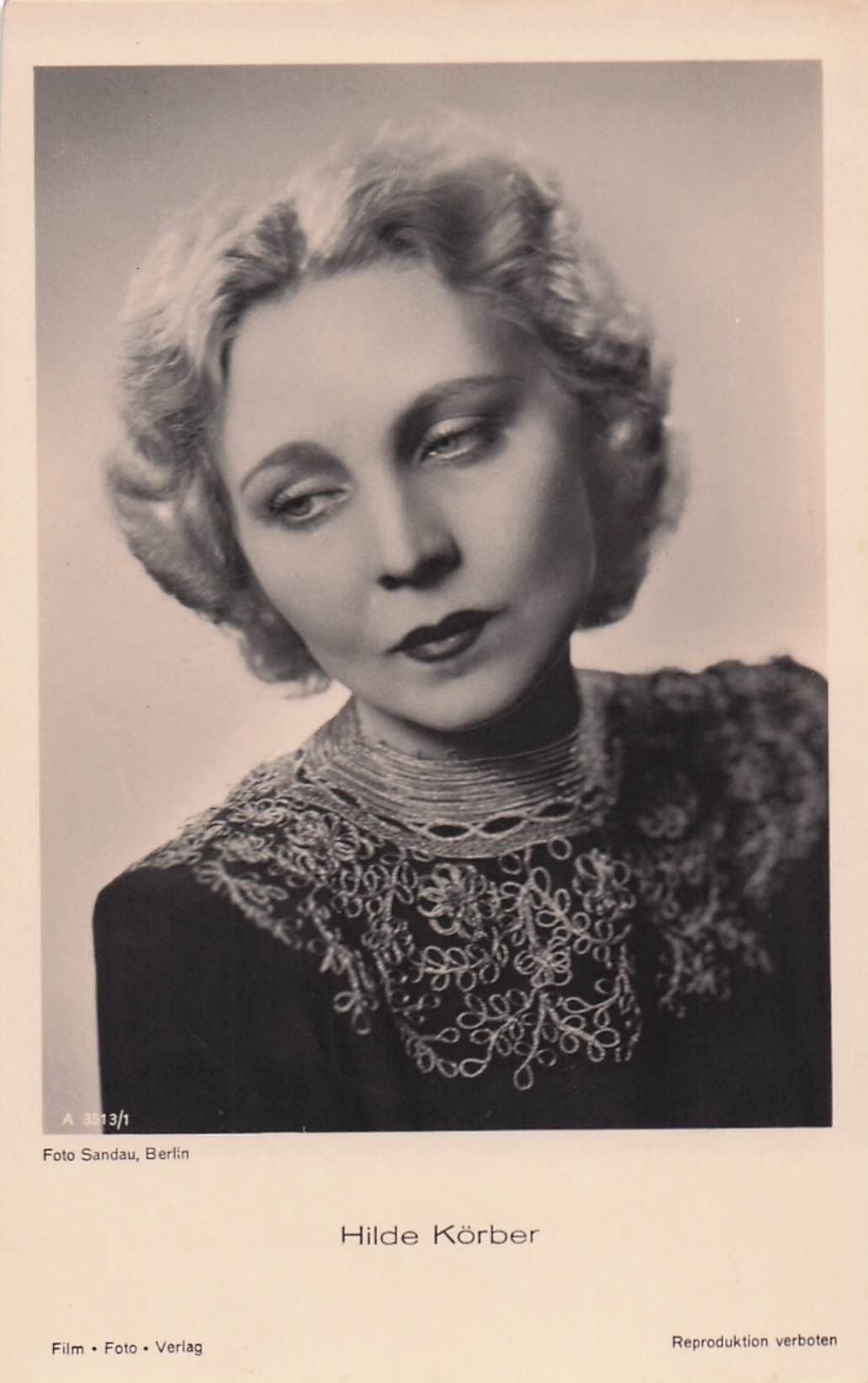Hilde Korber Austria Film Actress Old Real Photo Postcard
