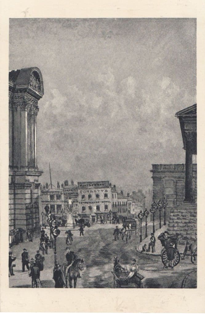 Hill Street Birmingham as Victorian Post Office Penny Farthing Bicycle Postcard