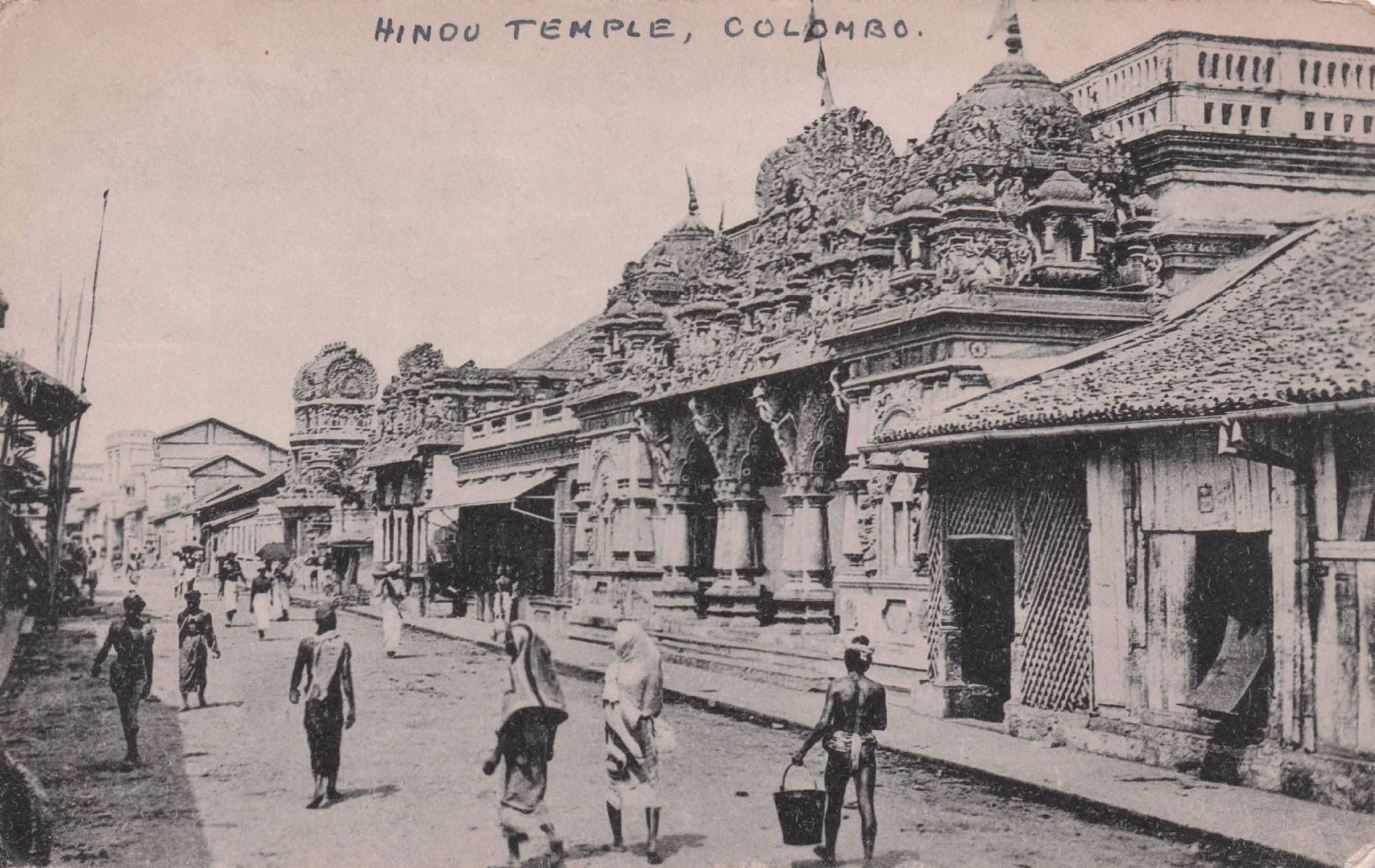 Hindu Temple Colombo Ceylon India Old Postcard