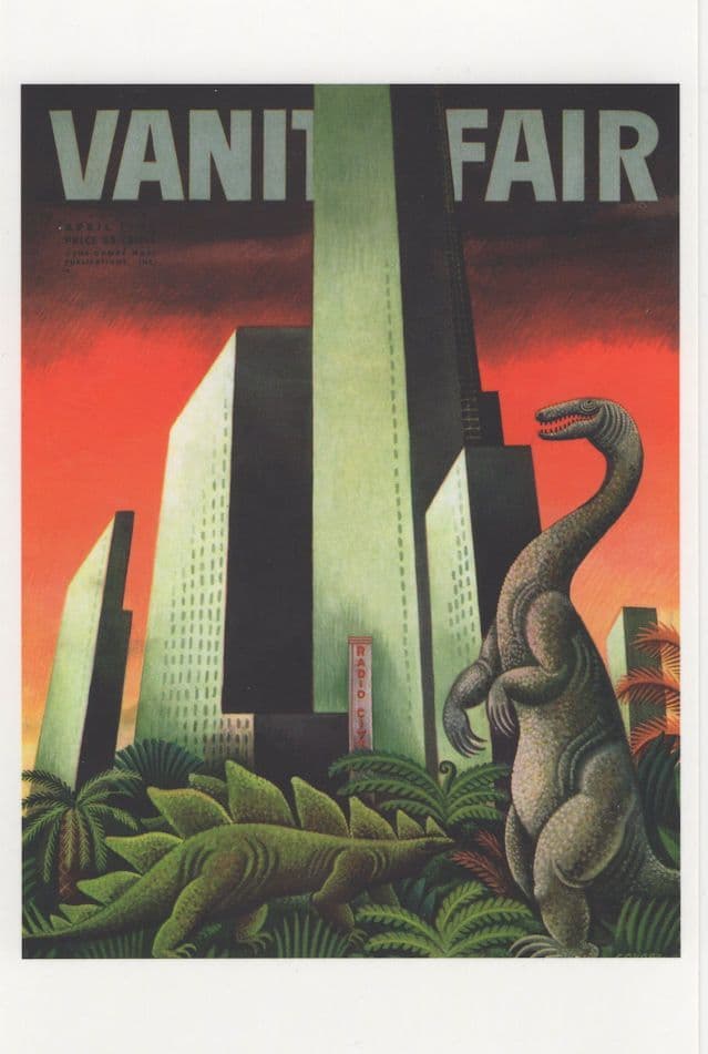 HKO Rockerfeller City USA Dinosaur Prehistoric Comic Magazine Postcard
