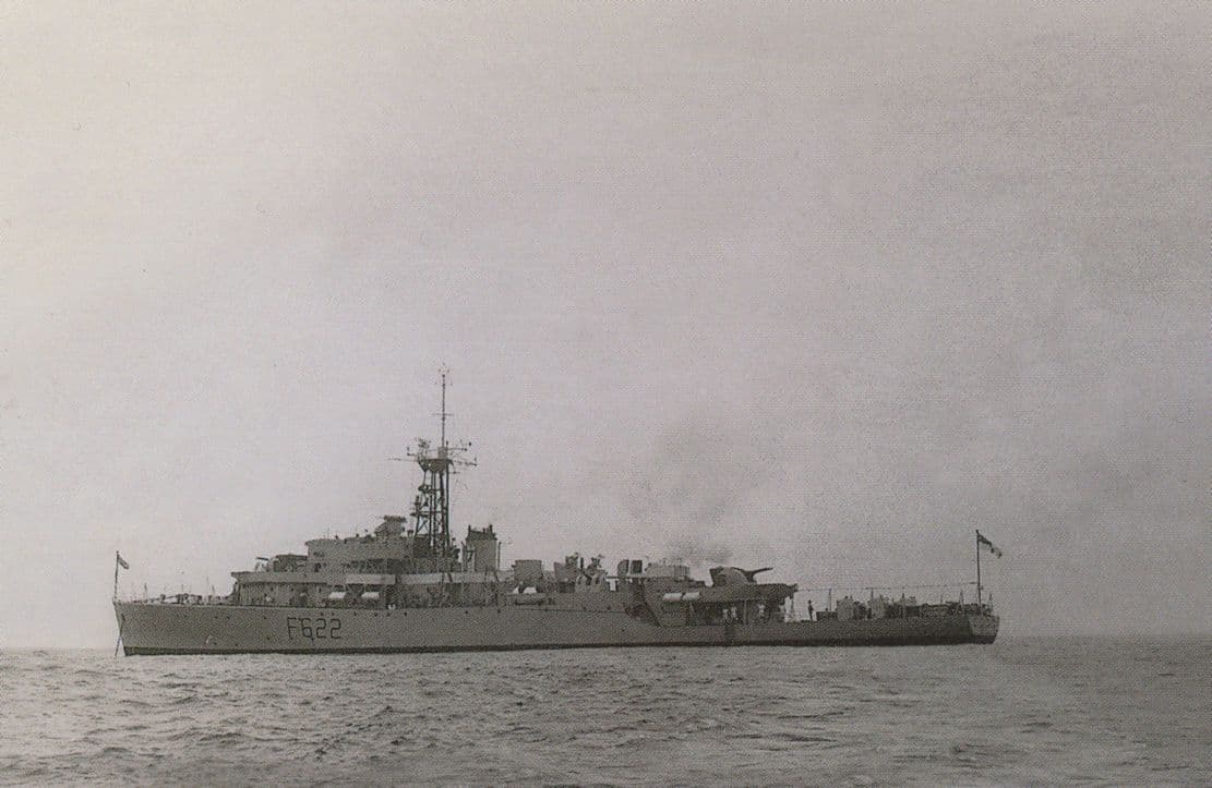 HMS Burghead Bay Ship at Tristan Da Cunha RPC Kodak Postcard