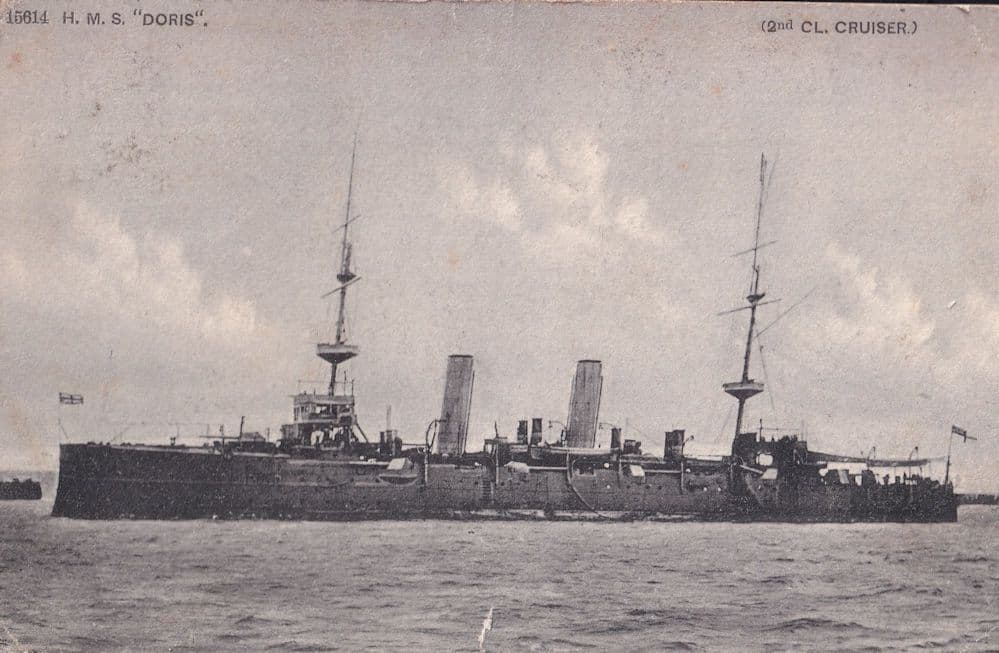 HMS Doris Antique Ship Postcard