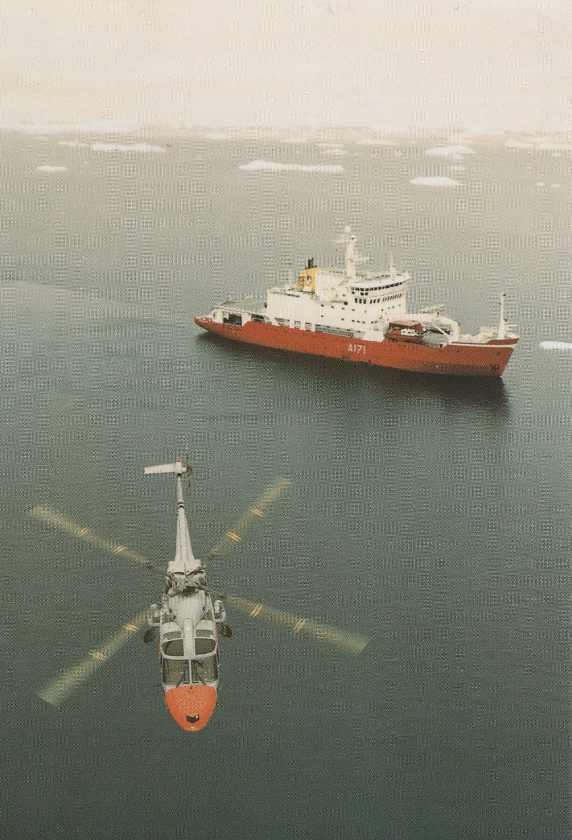 HMS Endurance Ice Patrol Ship Helicopter in Antarctica 1999 Postcard