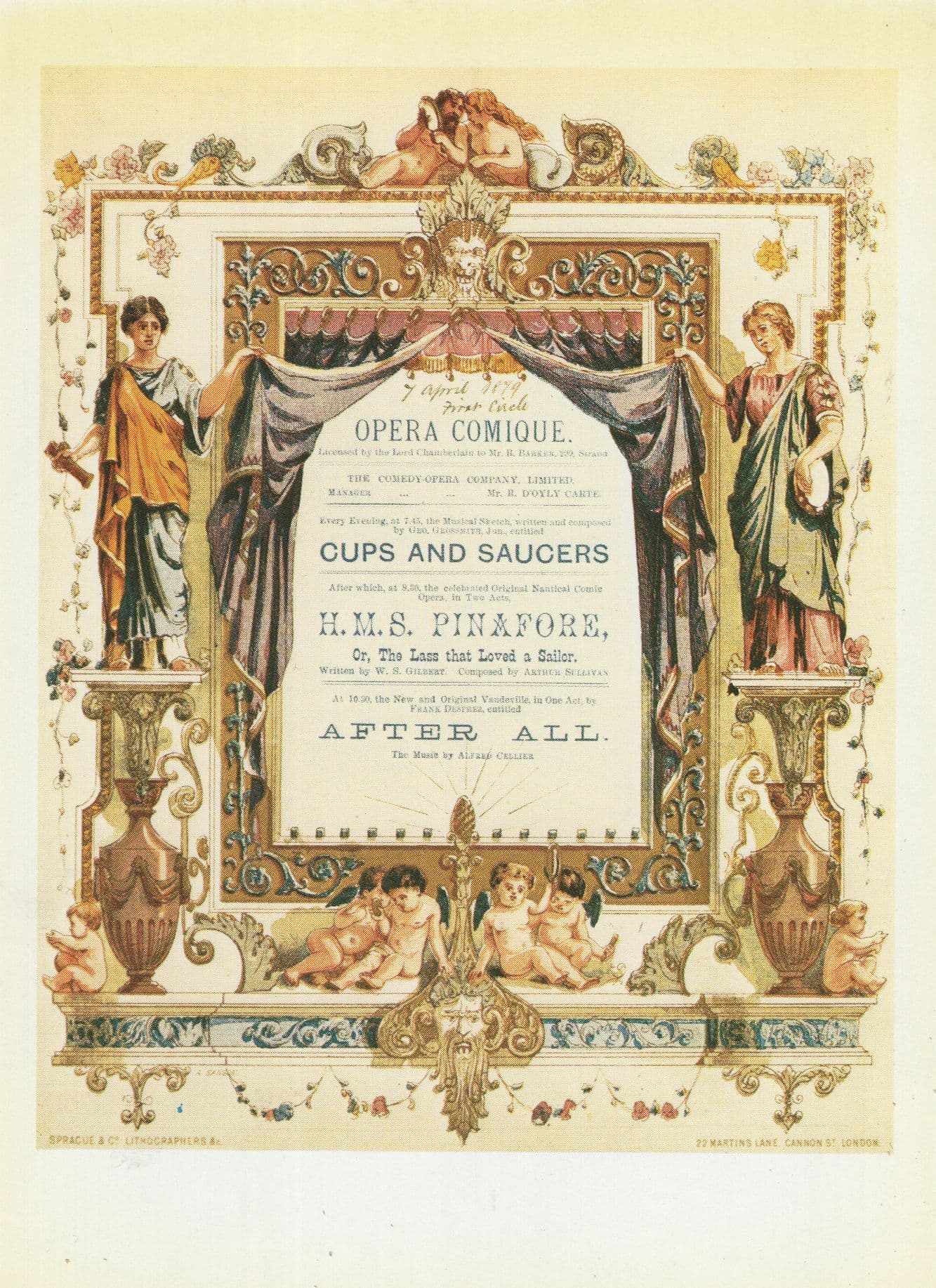 HMS Pinafore Victorian Gilbert & Sullivan Opera Theatre Postcard