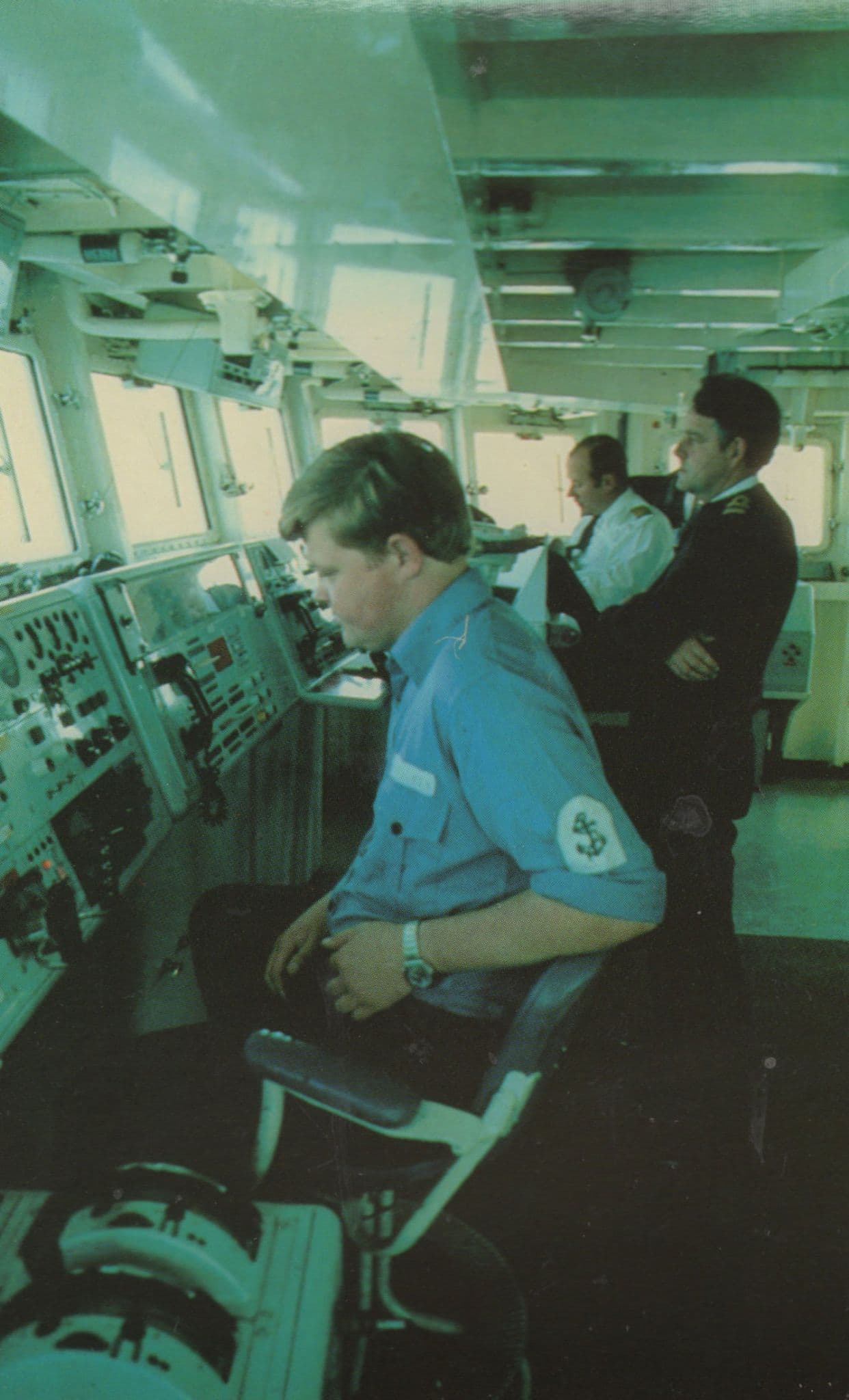 HMS Sheffield Ship Falklands War Bridge Crew Military Postcard