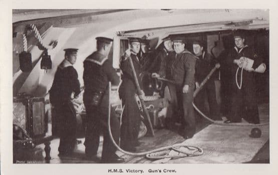 HMS Victory Lower Mess Dock Nelsons Cabin Guns Crew 4x Ship Military Postcard s