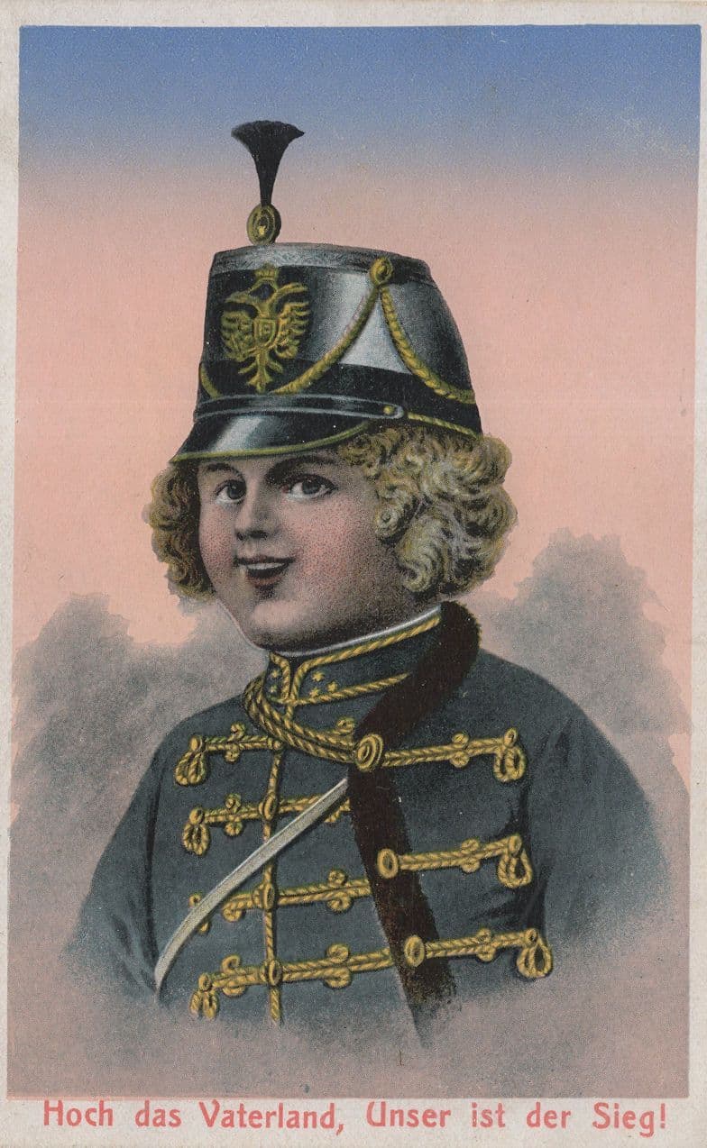 Hoch Does Vaterland Military Girl Child German PB Postcard