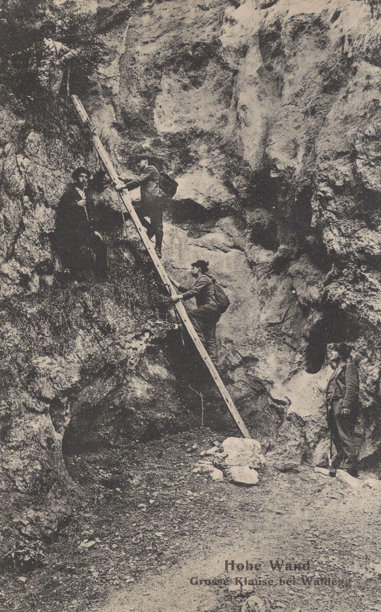 Hohen Wand Mountain Climbing Old Austrian Postcard & Frank