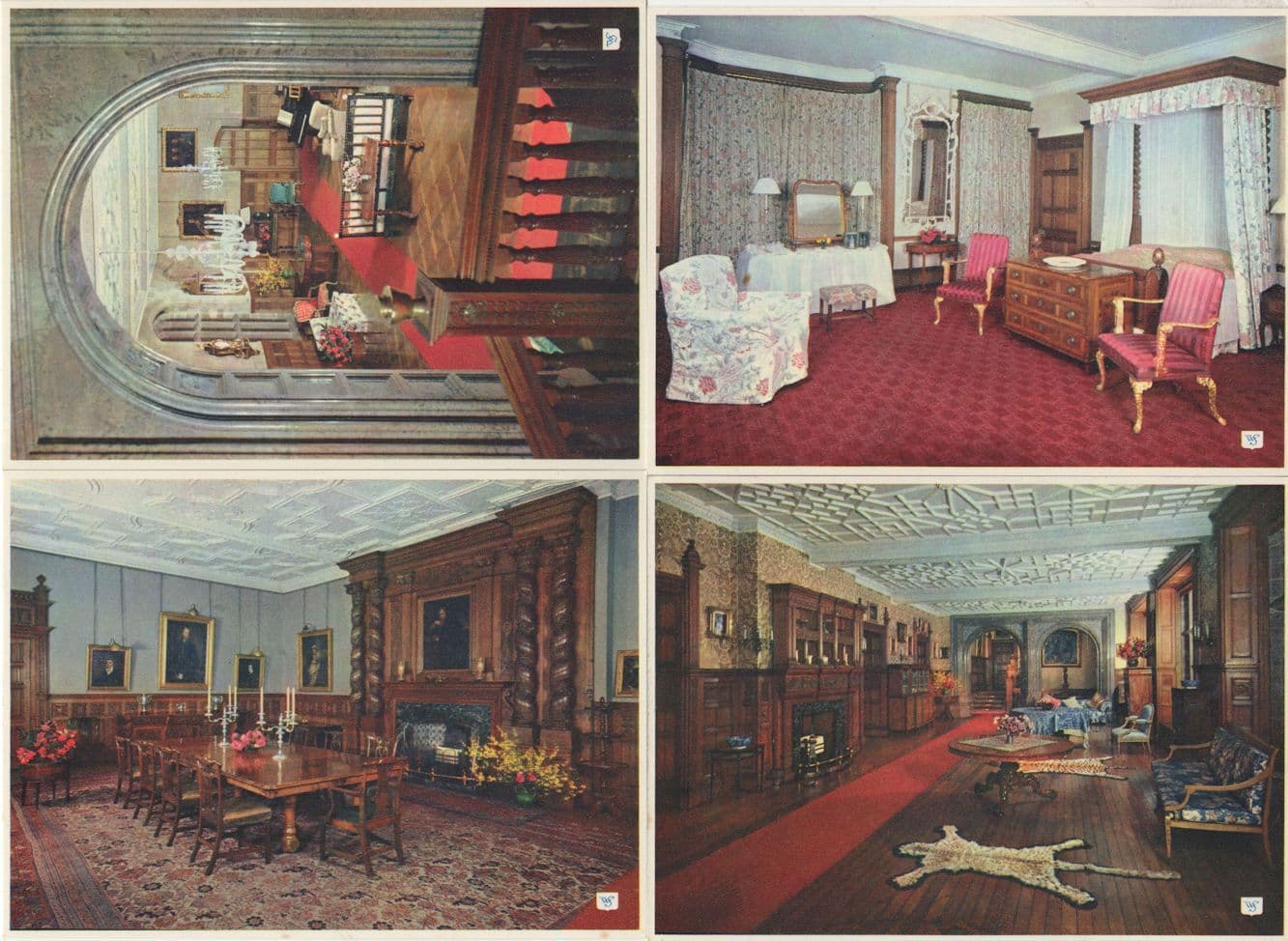 Holker Hall Lancashire 8x Rare Interior Postcard s
