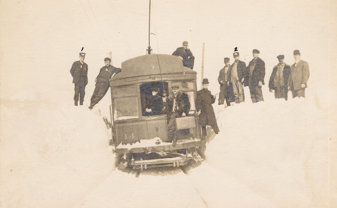 Holland Train Tram Breakdown Disaster Snow Driver Staff Antique Postcard
