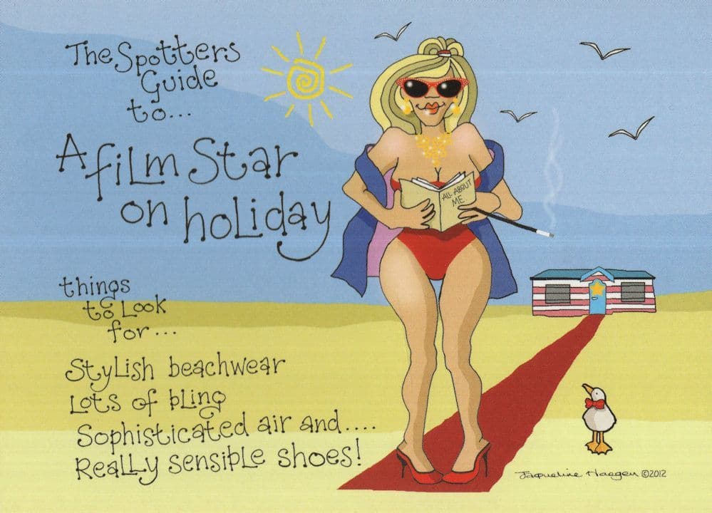 Hollywood Film Movie Star at Eastbourne Sussex Comic Postcard