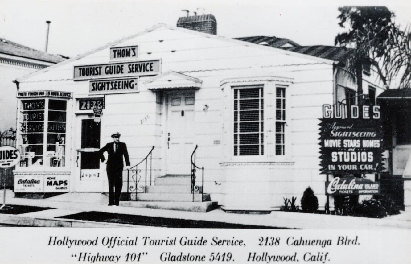 Hollywood Tourist Guide Service Highway 101 USA Rare Real Photo Postcard