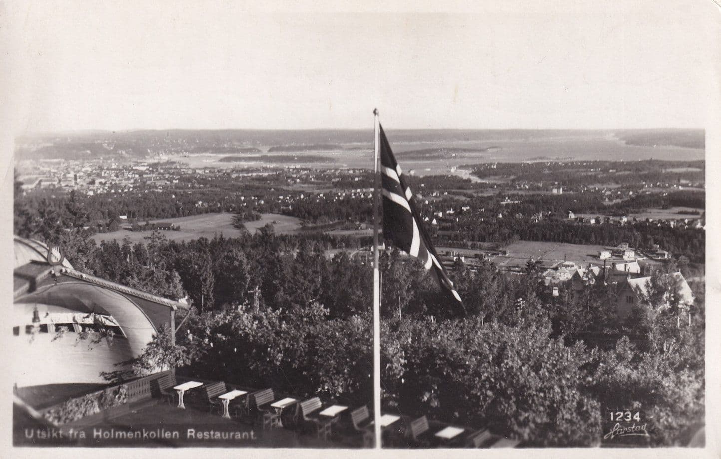 Holmenkollen Restaurant Utsikt Norway Old Postcard