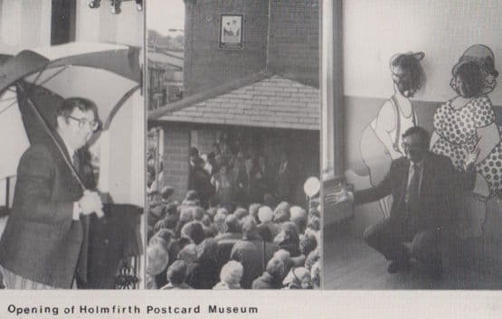 Holmfirth Card Museum Opening BBC Weather Man Yorkshire Rare Real Photo Postcard