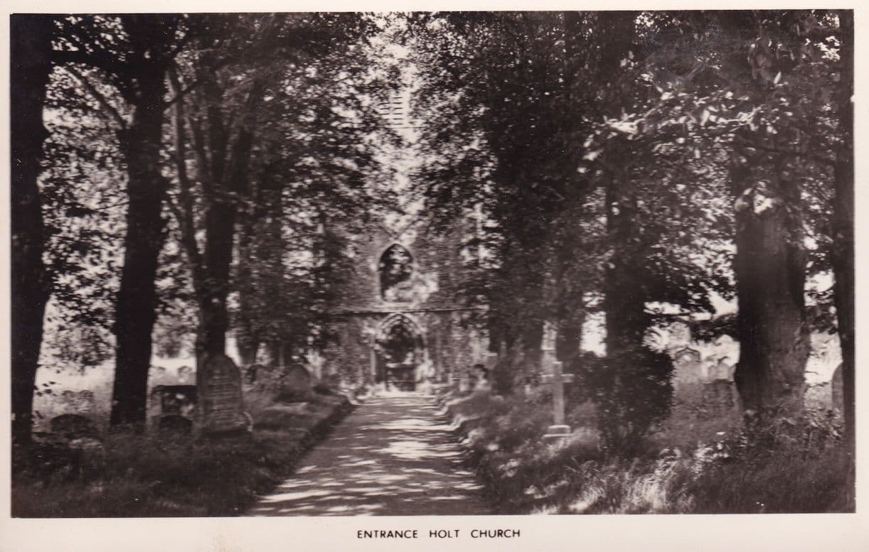 Holt Church Tree Lined Entrance Walk Norfolk RPC Old Postcard