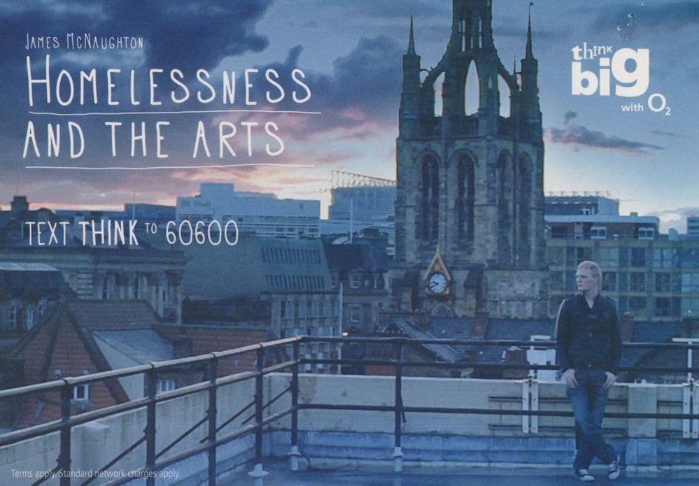 Homelessness Shelter & The Arts O2 Phone Advertising Postcard
