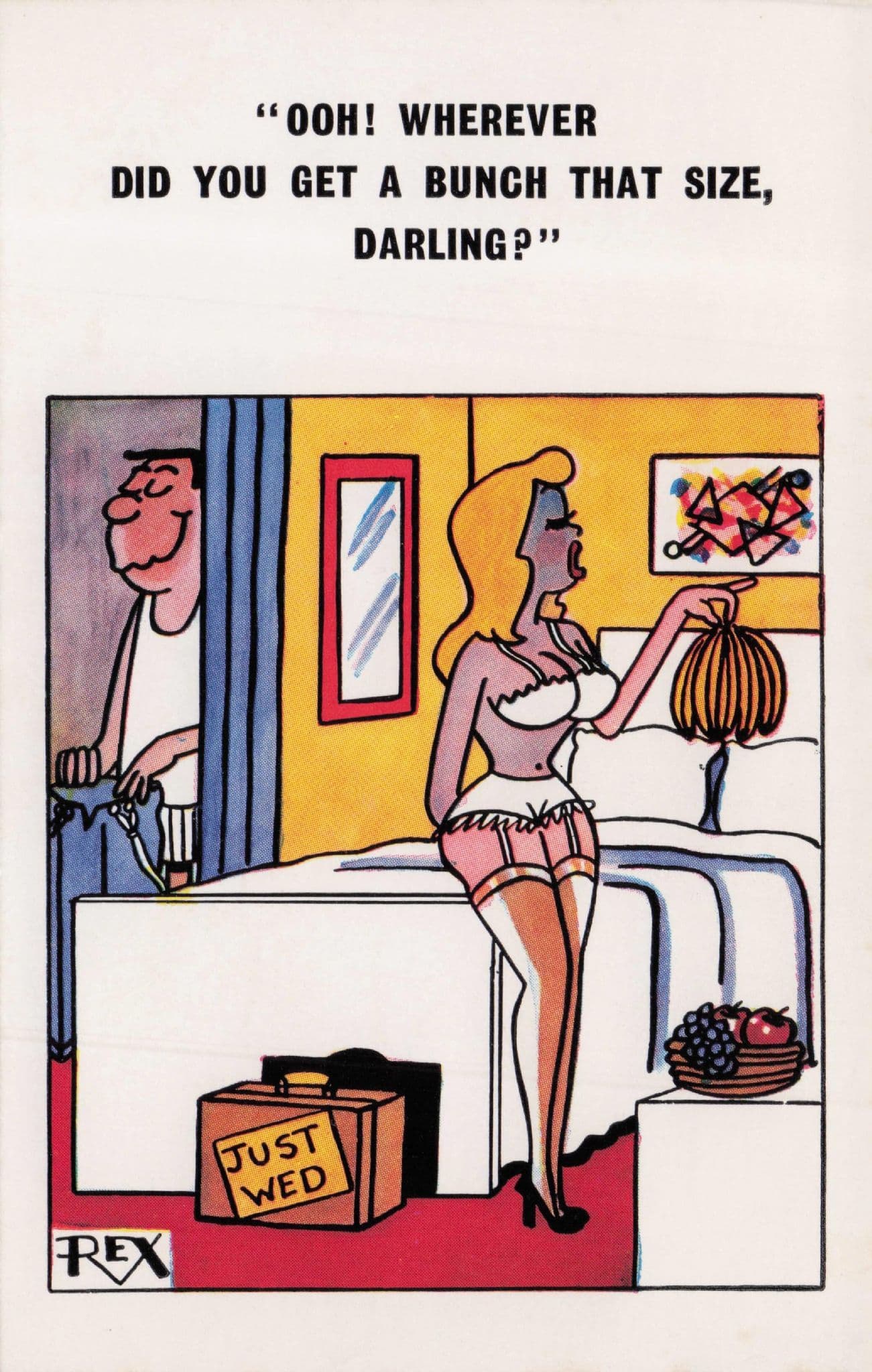 Honeymoon Hotel Bunch Of Bananas Sex Newlyweds Old Comic Postcard