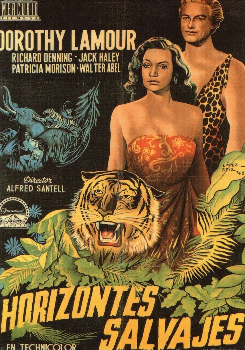 Horizontes Salvajes Dorothy Lamour Spanish Film Poster Postcard