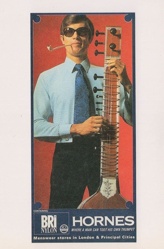 Hornes Nylon 1970s Fashion ICI Electric Guitar Advertising Postcard