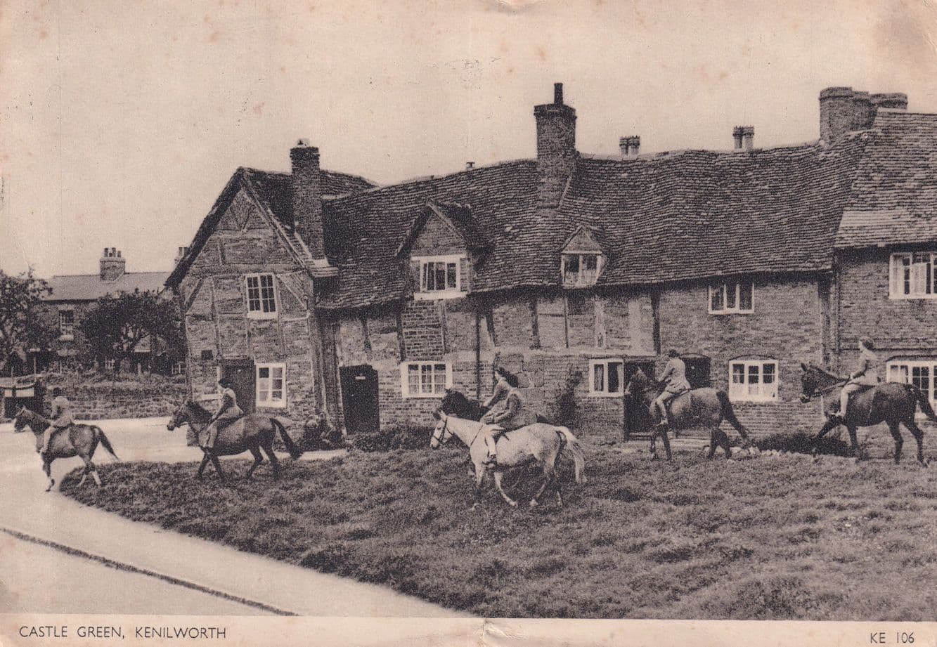 Horse & Riders Charging at Castle Green Kenilworth Postcard