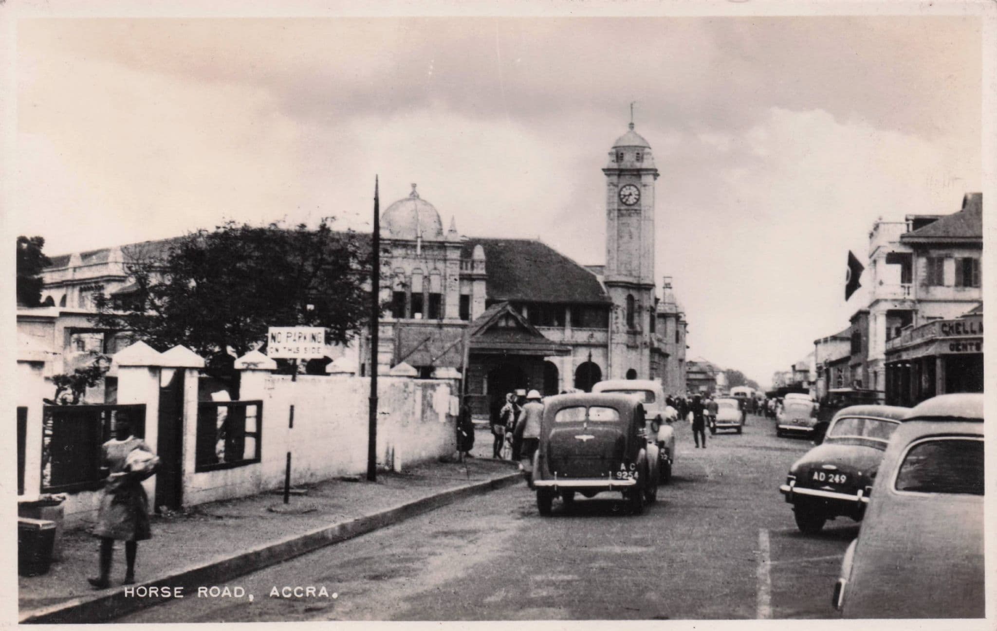Horse Road Accra Ghana Africa Old Cars Transport Real Photo Postcard