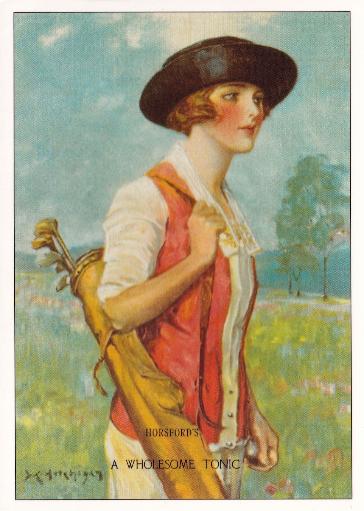Horsford's A Wholesome Flour Bread Golf Advertising Postcard