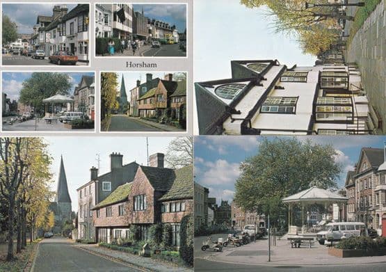 Horsham Carfax Museum Causeway 4x Postcard s