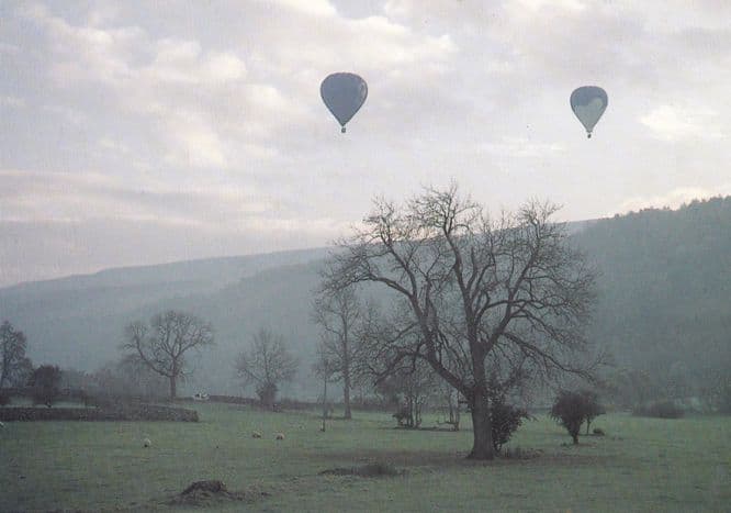 Hot Air Balloon Over Yorkshire Dales Balloons Rare York Postcard