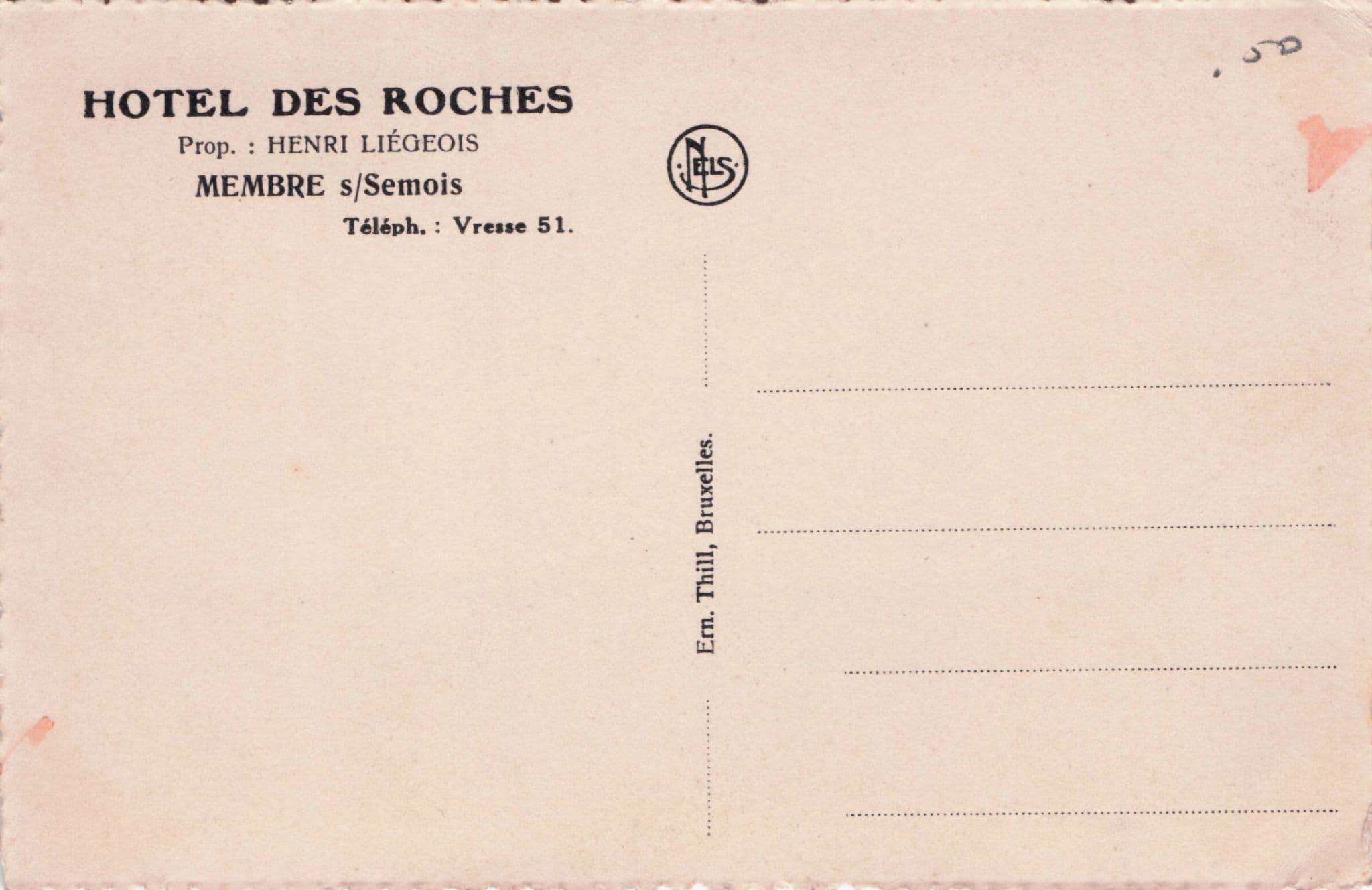 Hotel Des Roches Vresse Namur Belgium Beer Advertising Old Postcard