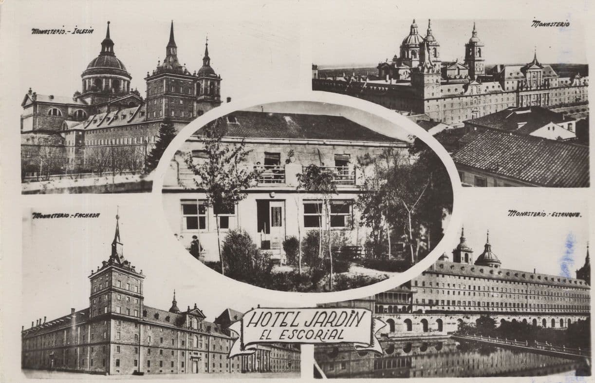 Hotel Jardin El Escorial Real Photo Spanish Old Postcard