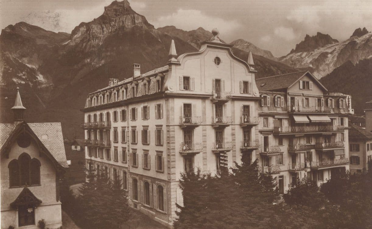 Hotel Kess Engelberg Antique Switzerland Postcard