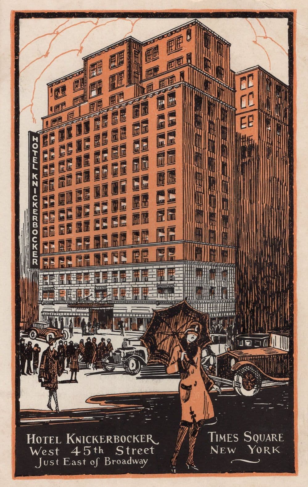 Hotel Knickerbocker New York USA Character Very Old Postcard