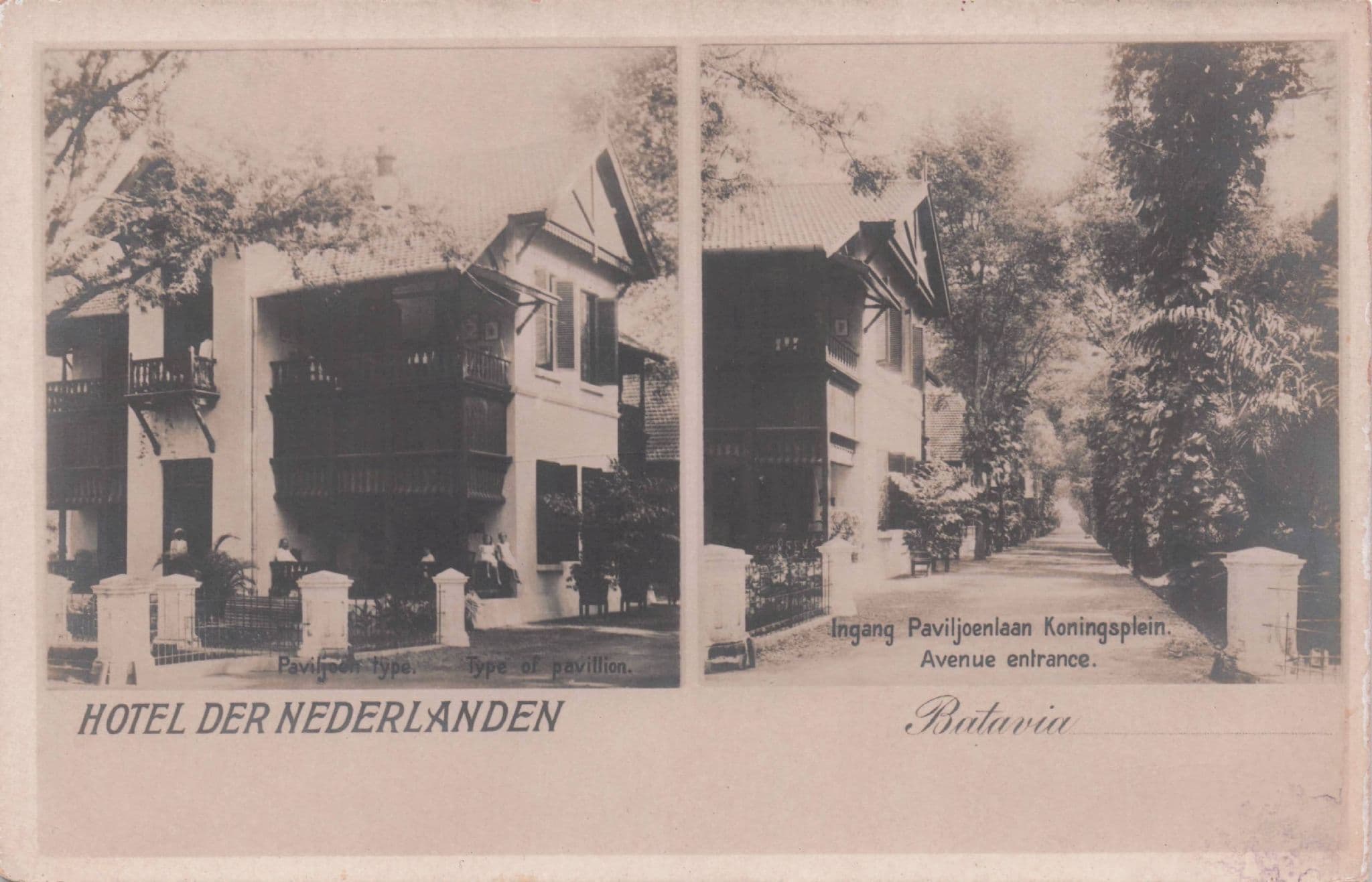 Hotel Nederlanden Batavia Indonesia Real Photo Old Postcard
