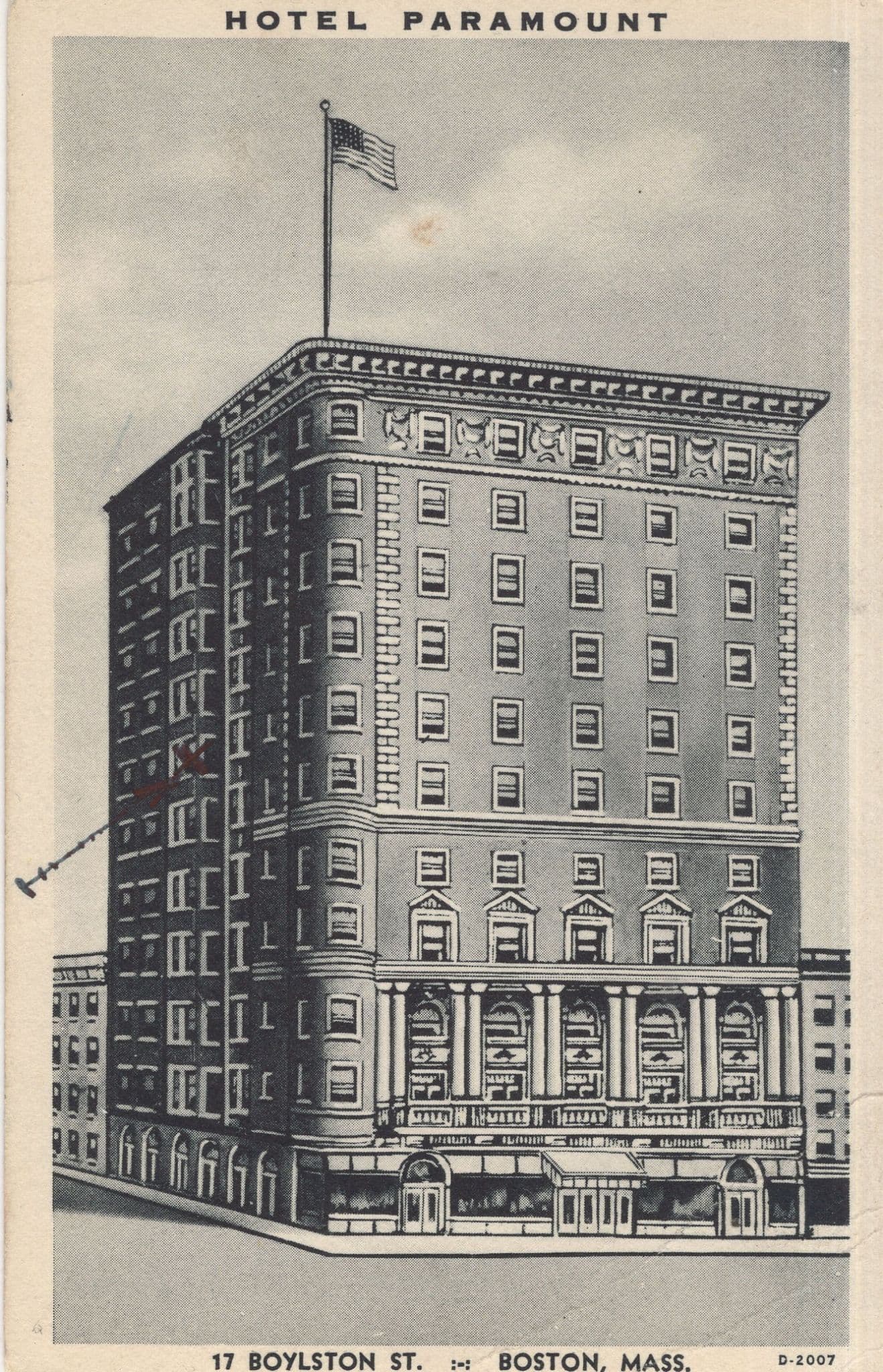 Hotel Paramount Boylston St Boston Mass USA Old Rare Postcard
