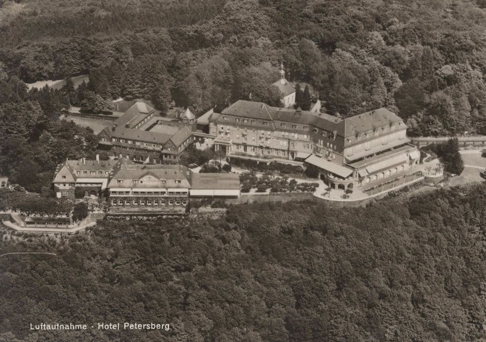 Hotel Petersburg Siebengebirge Luftaufnahme German Real Photo Postcard