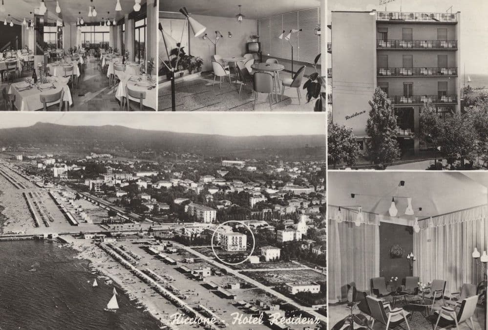 Hotel Residenz Riccione Italy Real Photo Postcard
