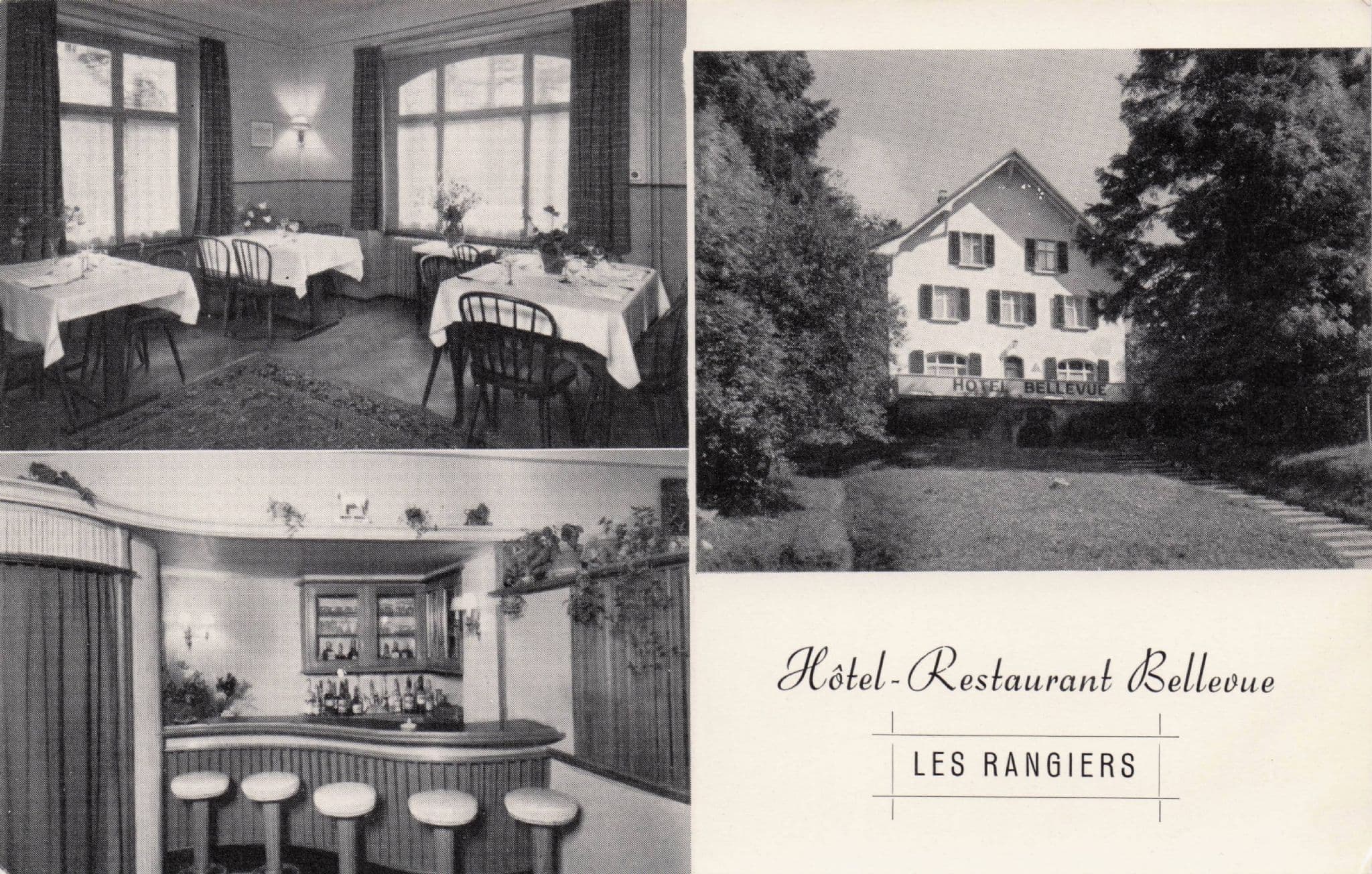 Hotel Restaurant Bellevue Les Rangiers French Real Photo Postcard