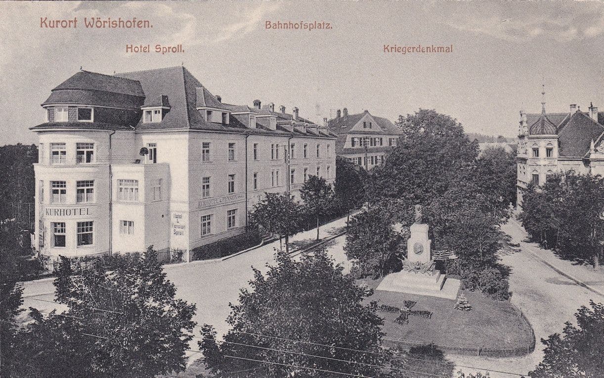 Hotel Sproll Kurort Worishofen Old German Postcard